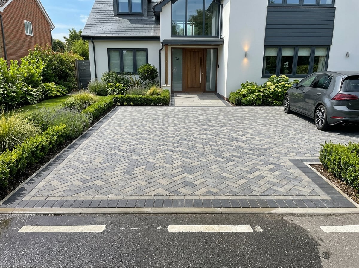 Modern block paved driveway showcasing quality craftsmanship